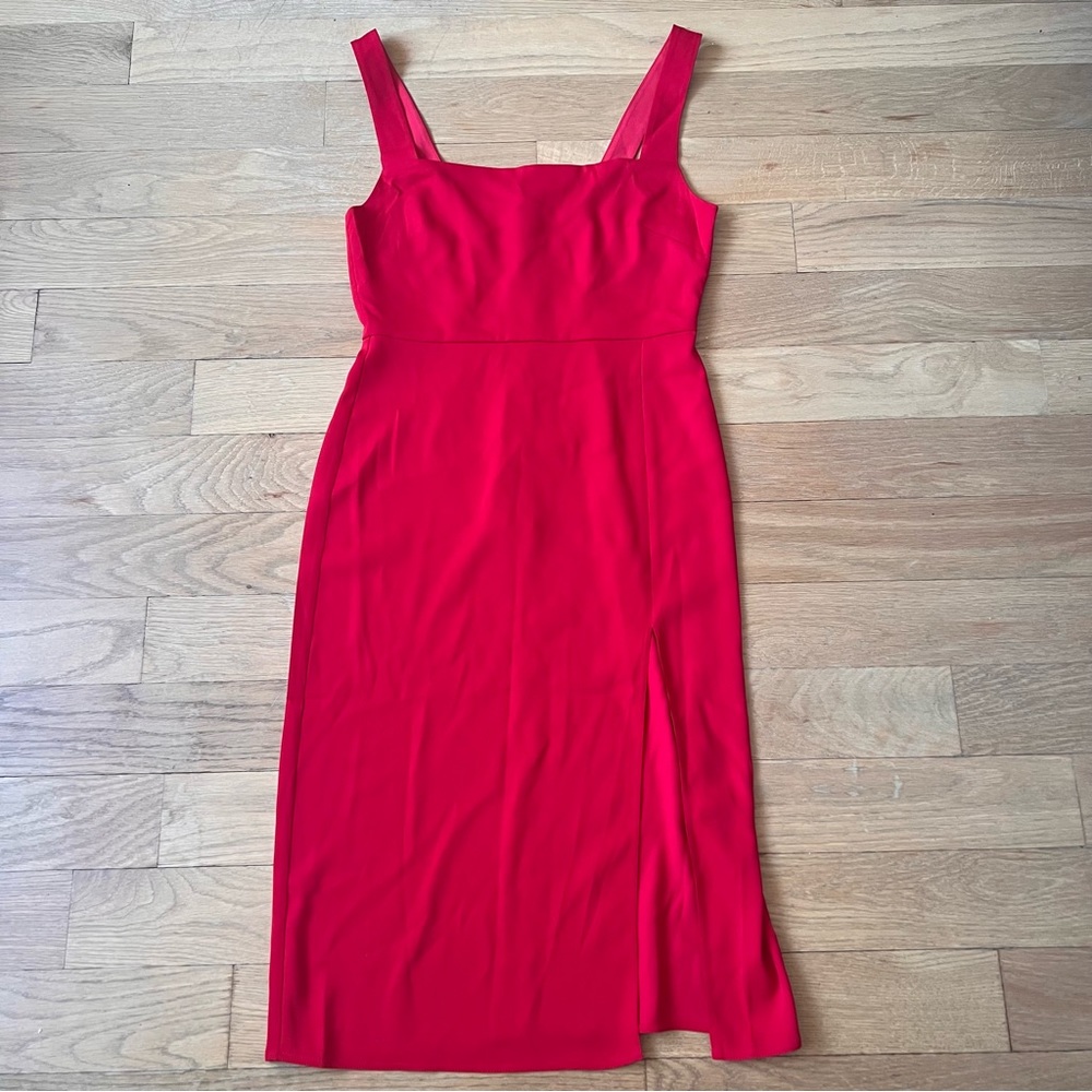 Babaton ‘90s Slit Midi Dress - Red, Size 4. New without tags, never worn.